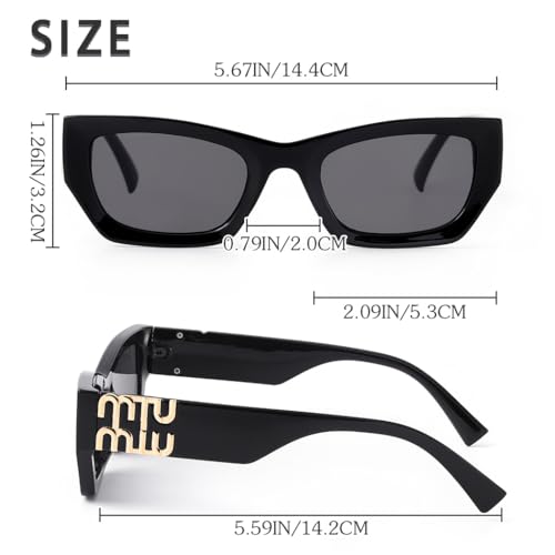 Woeoe Square Small Sunglasses for Women Men Trendy Chunky Rectangle Sun Glasses3