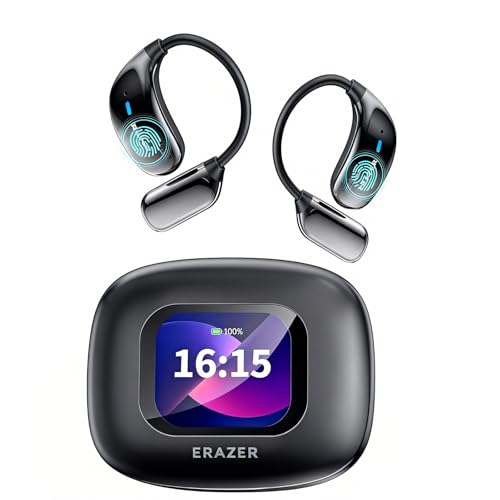 ERAZER XF23 AI Translation Earbuds Real Time 135 Languages Translator Ear Buds Audifonos Traductores Ingls Espaol LCD Touchscreen Wireless Earphones Bluetooth Headphones for Travel Business Black