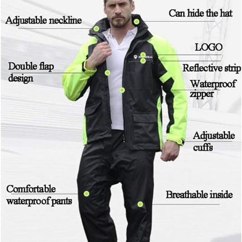 Traje impermeable reflectante para ciclismo de 2 piezas miniatura 3
