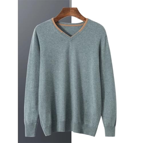Men's Winter 100 Percent Cashmere Sweater V-Neck Long Sleeve Pullover Knitwear Casual Comfort Jumpers4
