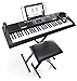 Alesis Melody 61 MKII | 61 Key Portable Keyboard with Built In Speakers, Headphones, Microphone, Piano Stand, Music Rest and Stool (Renewed)