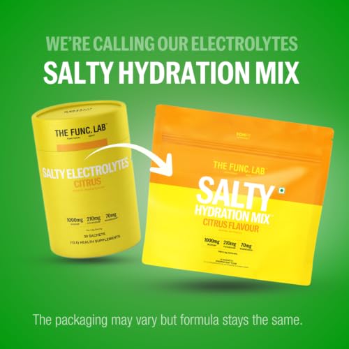 Image of The Func. Lab Daily Electrolytes - Salty Citrus Lemon | 30 Sachets | Instant Hydration Powder with Sodium, Potassium, Magnesium | Sugar-Free, No Preservatives | Instant Energy, Performance & Recovery Drink