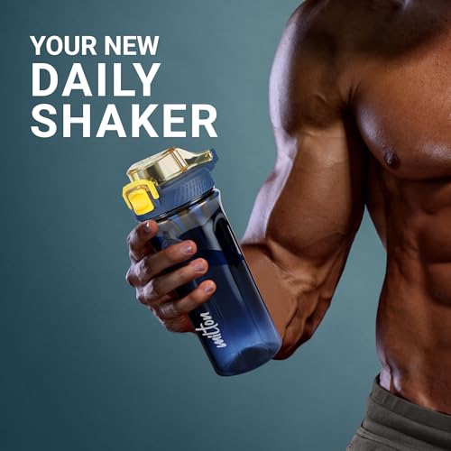 Image of Milton Gym Shaker Bottle 700 ml I 100% Leak Proof With Removable Blender I Measurement Marking I BPA Free, Food Grade I Ideal for Protein,Pre Workout,BCAAs,Water, Not suitable for hot /warm water, Blue