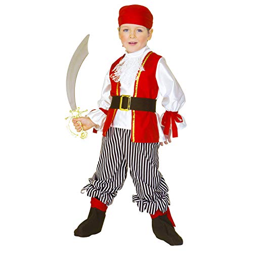 "Pirate" (Shirt With Vest, Pants, Belt, Shoe Covers, Bandana) - (110 Cm / 3-4 Years)