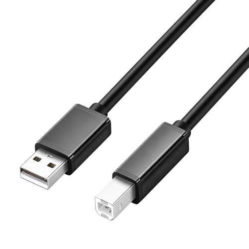 USB プリンターケーブル 5m USB2.0 Type B ケーブル Canon/Epson/Brother/HPなどのプリン,スキャナー,ピアノ,DAC に対応 そのほかUSB(Bタイプ)機器 (PVC素材-ブラック)