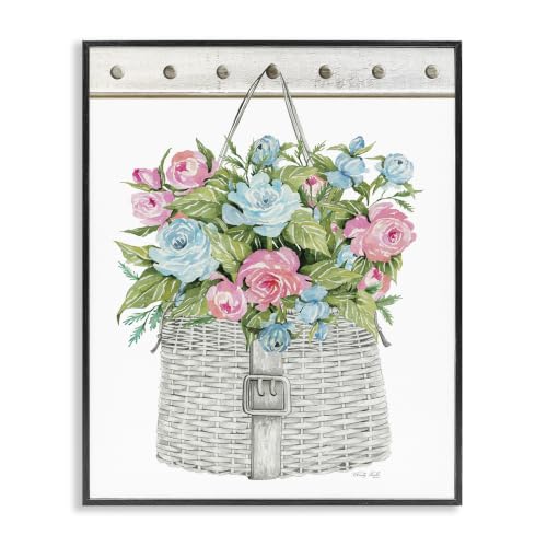 Blooming Roses Spring Plant Basket, 11 x 14 Inch Framed Giclée Print