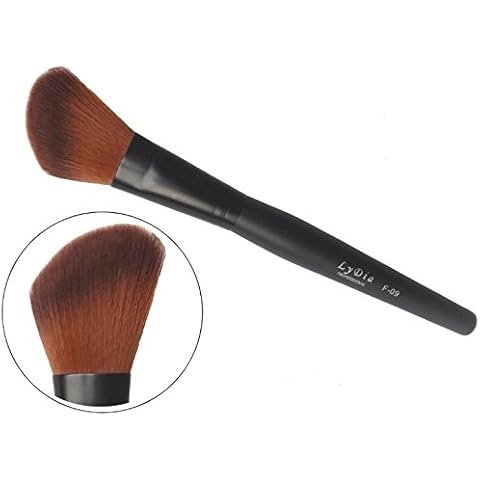 LyDia professional black angled long mineral face loose powder blusher cosmetic makeup brush F-09 Cover