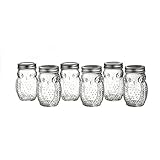 Style Setter 206242-6GBS Owl Glass Jars with Lids (Set of 6), Clear