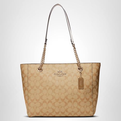 COACH Cammie Chain Tote, Light Khaki Chalk