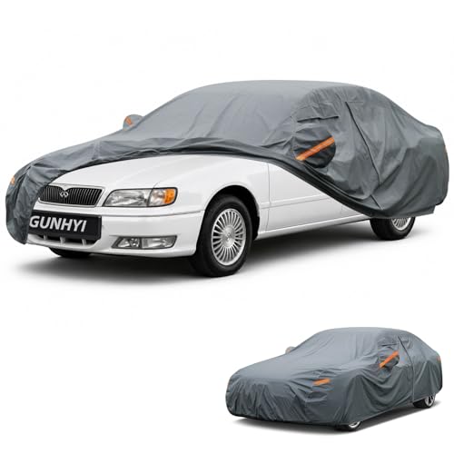 Image of GUNHYI Premium Car Cover Custom Fit Infiniti I-Series I30 /I35, 16 Layers Heavy Duty Car Cover Waterproof All Weather with Zipper Door for Sun Rain Snow Dust Uv Protection