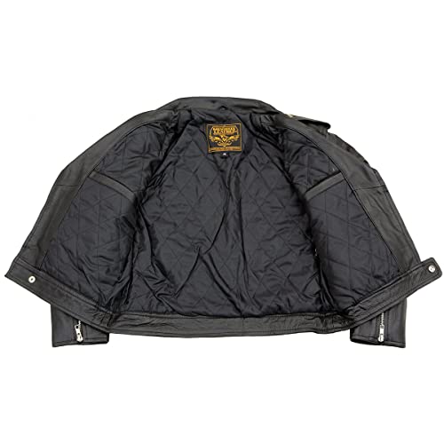 Milwaukee Leather LKK1920 Boy's Black Classic Leather Biker Jacket with Patch Pocket Style3