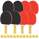 Raquettes ping pong prise en main: Chaque raquette tennis de table offre une bonne prise en main et un confort de jeu; revêtement en caoutchouc pour un contrôle agréable et des effets faciles (convient au loisir et à l’entraînement)
