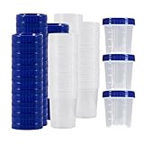 100 Stück à 120 ml urinbecher plastikbecher mit deckel : urinbecher einweg becher mit deckel, urintest probenbehälter transparenterUrin-Sammelbecher mit auslaufsicherert(Blau)