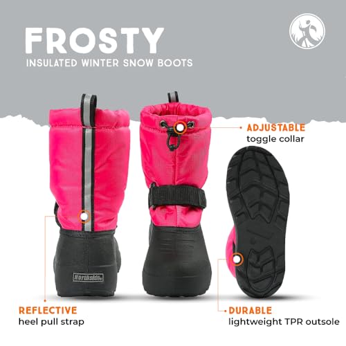 Image of Northside Frosty Insulated Winter Snow Boots for Girls and Boys with Rugged, Water Resistant Nylon Upper, Quick-Drying Lining, Removable EVA Insole, and Durable TPR Outsole