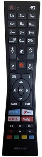 NEW Replacement for JVC RM-C3338 RC43101P Remote Control for JVC Smart TVs with Fplay YouTube Netflix Buttons Universal Bush TV Remote - No Setup Required LT-24C680 LT-24C685 LT-32C695 LT-32C795