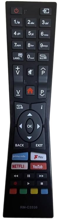 NEW Replacement for JVC RM-C3338 RC43101P Remote Control for JVC Smart TVs with Fplay YouTube Netflix Buttons Universal Bush TV Remote - No Setup Required LT-24C680 LT-24C685 LT-32C695 LT-32C795