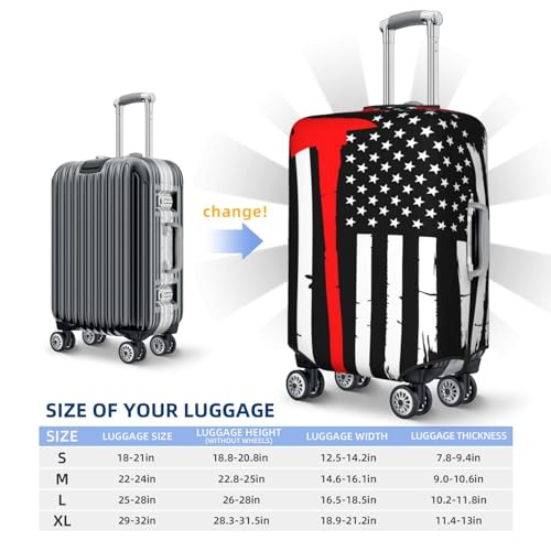VOSERY Travel Luggage Cover - Firefighters USA Flag Washable Suitcase Covers Protector Fits 18-32 Inch Luggage4