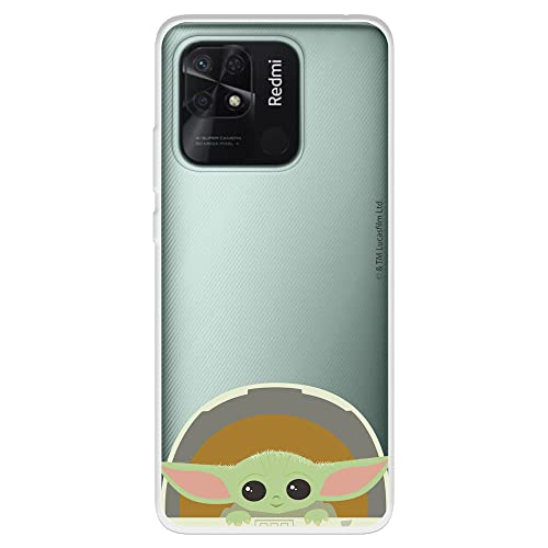 Funda para Xiaomi Redmi 10C Oficial de Star Wars Baby Yoda Sonrisas The Mandalorian Transparente para Proteger tu móvil. Carcasa para Xiaomi de Silicona Flexible con Licencia Oficial de Star Wars