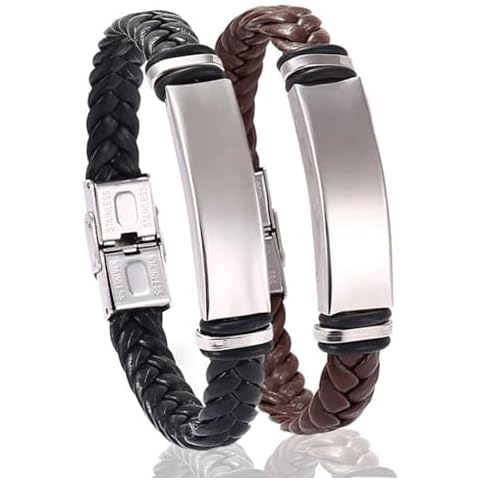 ZKSXOA Men's Braided Leather Bracelet Cover