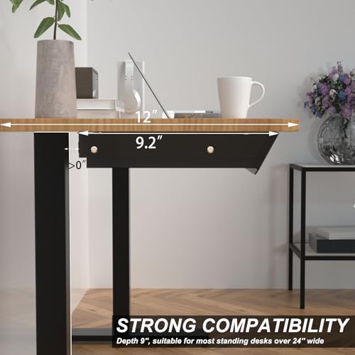 Image of Under Desk Drawer with Removable Tray, 22.4 inch Wide 2-in-1 Organizer - 60 Ergonomic Tilt, 4-Compartment Insert for Pens, Phones & Cables, Ball Bearing Slides, for Home Office & Student Desk