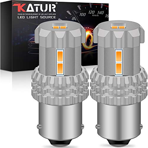 KATUR BAU15S 7507 1156PY PY21W Bombillas LED de Alta Potencia 12pcs 3020SMD 2800LM Usado para señal de Giro Luz de Cola Luz de Freno Luz ámbar ámbar (Paquete de 2)