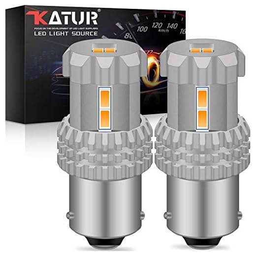 KaTur BAU15S 7507 1156PY PY21W Bombillas LED de Alta Potencia 12pcs 3020SMD 2800LM Usado para señal de Giro Luz de Cola Luz de Freno Luz ámbar ámbar (Paquete de 2)