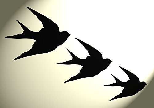 Solitarydesign Shabby Chic Stencil 3x swallows Rustic Mylar Vintage style A4 297x210mm wall art