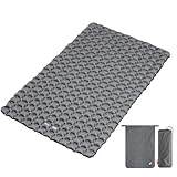 FIELDOOR ウルトラライト エアーマット ダブルサイズ 196×118×5cm エアーポンプ付き 撥水加工 TPUコーティング コンパクト 軽量 登山 キャンプ ツーリング [マット単品]