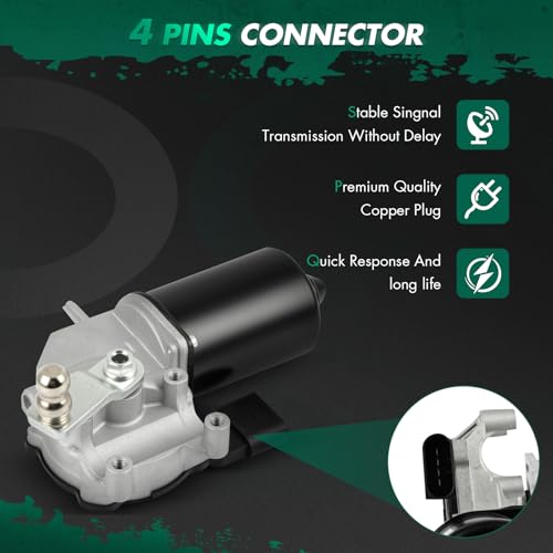 Image of SCITOO Front Windshield Wiper Motor Replacement for 2007-2013 for for X5,2008-2015 for for X6 Wiper Motor 61617200510,61617200535,7200510,7200535,72005350,7200535001 4 Pins