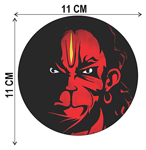 Image of CVANU Angry Balaji God Sticker for Scooty, Bike- All Two Wheeler Vehicle Vinyl Decal Size (11cm X 11cm) Multicolor