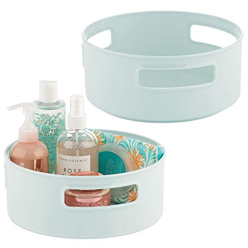 mDesign 2er-Set drehbares Kosmetiktablett – stilvolle Ablagefläche für Lotion, Kosmetik und Medikamente – runde Kosmetik…
