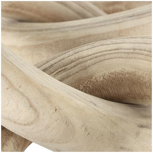 Escultura decorativa de madera Deco 79 cadena 3 eslabones crema 20 pulgadas miniatura 4