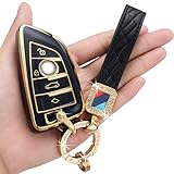 LCWPJWWS for BMW Key Fob Cover,Soft TPU 360 Degree Protection for BMW 2 5 6 7 Series X1 X2 X3 X5 X6 Car Key Shell Case