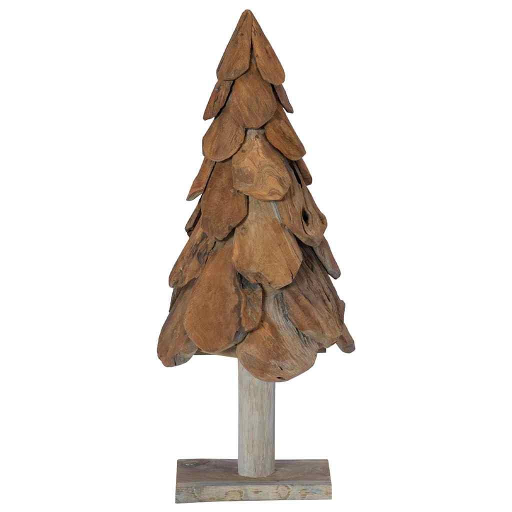 Árbol de Navidad de madera de teca, 91 cm, color marrón con soporte