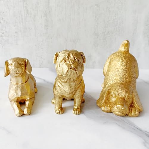 Estatua de Perro Dorado para Decoración de Hogar miniatura 6