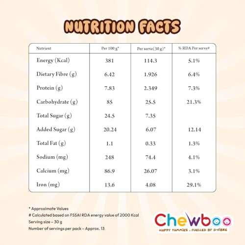 Image of Chewboo Cocoa Multi-Millet Crunchies for Kids | Ragi, Jowar, Bajra & Foxtail Grain Cereal Snack | Jaggery Sweetened | Healthy Breakfast Option | 400 g