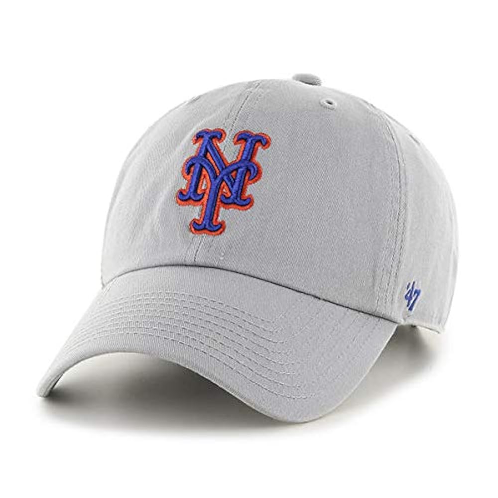 47 Brand Men's New York Mets Clean Up Dad Hat Cap Strapback