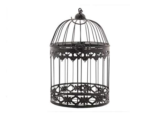 ARTE REGAL Jaula Decoracion Forja Redondo Negra 30x19cm