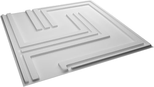 Miniatura 6 de Ekena Millwork WP20X20GMWH 19 58 pulgadas de ancho x 19 58 pulgadas de alto Geométrico EnduraWall Decorativo 3D Panel de Pared Cubre 2.67 pies