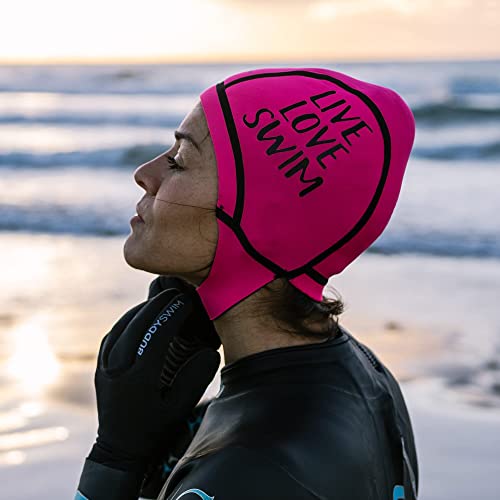 BUDDYSWIM Neoprene Swimming Cap 2.5 mm Swimming in Open Water. Swim Cap Neoprene Insulation Cold, Easy Closure, Diving - Image 3