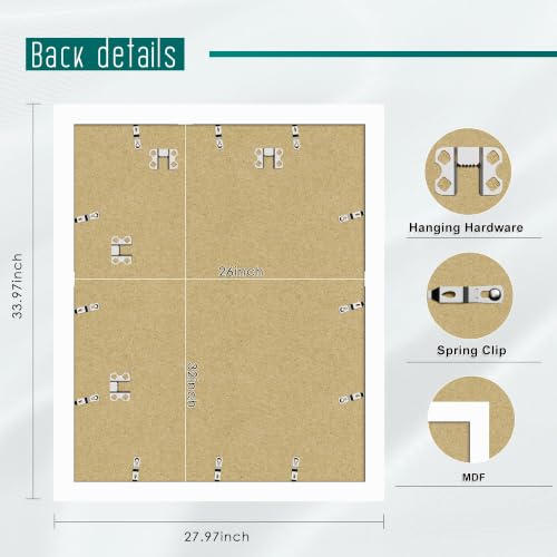 Image of Picrit 26x32 White Picture Frame, Poster Frame for Wall, 3 Pack