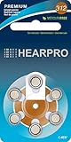 HEARPRO Size 312 Long-Lasting Hearing Aid Batteries 60 Pack - Mercury-Free - Zinc Air Technology - M