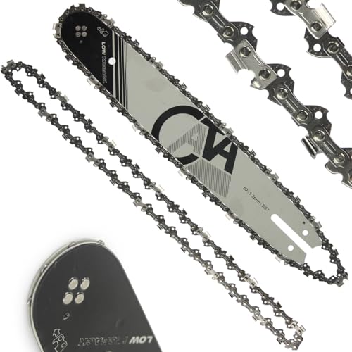 Set Barra Guida con 2 Catene | Lunghezza di Taglio Utile 35 cm / 14 | Passo Catena 3/8 | 50 Maglie | Spessore Scanalatura della Guida 1,3 mm