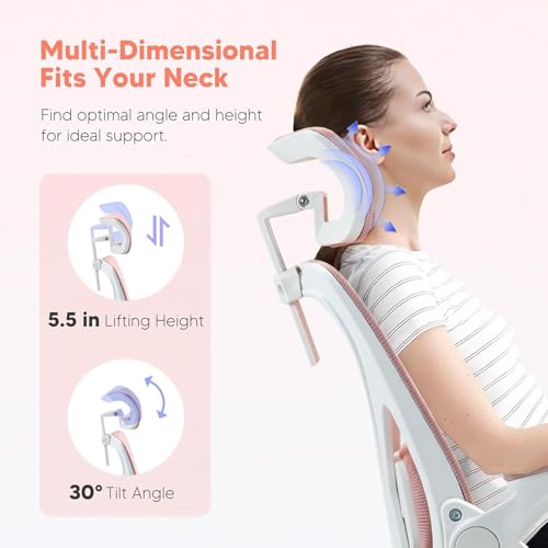 Chaise de bureau ergonomique en maille avec appui-tête réglable - 5