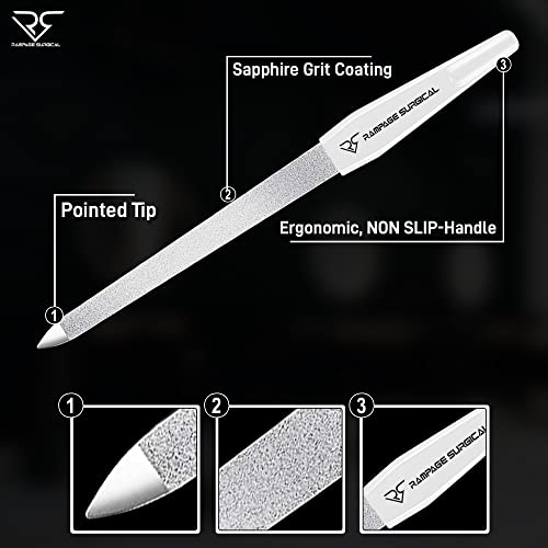 Professional Nail Files Stainless Steel With Plastic Handle Metal Double Sided Nail Files Sapphire Nail File, Nail Care Manicure Pedicure Accessories Tool, Gifts For Women Men Girls (A-6 (2Xpcs)) #TOP1