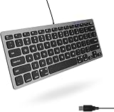 Macally mac キーボード 有線 コンパクト サイズ US配列 Windows兼用 静音性に シザースイッチ フルサイズ 78キー 在宅勤務 テレワーク (SLIMKEYCSG) compact USB-A Keyboard for QWERTY Cap Layout