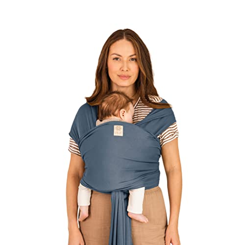 Image of LÍLLÉbaby Dragonfly Wrap Ergonomic Baby Wrap Carrier for Newborns & Infants, Adjustable Infant Carrier for Babies 8-30 lbs - Bluestone
