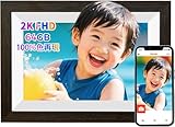FHD1920×1280 64GB内蔵 デジタルフォトフレーム 【2025新登場 2K液晶】デジタル写真立て 人感センサー 10.1インチ WIFI IPSタッチスクリーン 操作簡単 外部最大64GBMicroSDカード対応 無料アプリ「Frameo 」 360°自動回転 壁掛け可 時計 天気予報 写真動画同時再生 撮影日表示 母の日 父の日 敬老の日 誕生日 PSE認証済み 日本語取扱説明書