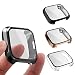 GHIJKL 3 Packs Screen Protector Compatible Fitbit Versa Lite Edition, Ultra Slim Soft Full Cover Case for Fitbit Versa Lite Edition, Crystal Clear, Black, Rose Gold