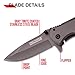 Tac-Force Folding Pocket Knife –Grey TiNite Coated Stainless Steel Blade and Handle, Frame Lock and Pocket Clip, Tactical, EDC, Rescue - TF-848